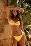 SEQUIN RUCHED BIKINI TOP - LEMON
