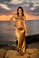 Beaded Strap Detail Top - Burnt Gold