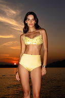 HIGH WAISTED BIKINI SHORT  - LEMON