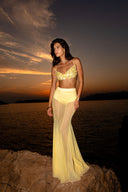 PREMIUM SHEER MERMAID SKIRT - LEMON
