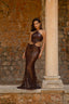 SEQUIN MAXI MERMAID SKIRT  - COCOA