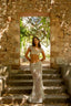 RUCHED OVERLAY SEQUIN MAXI SKIRT - CREAM