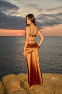 BRAID DETAIL MAXI DRESS SET - BURNT ORANGE